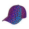 thumbnail image 1 of Fotbe Leopard Neon Rainbow Gradient Gorro Clásico de Béisbol, Gorra Ajustable con Broche Snapback, Gorro de Exterior de Algodón Suave, 1 of 6