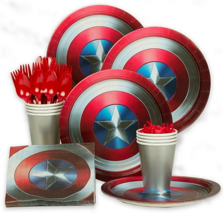 Captain America Shield Birthday Party Standard Tableware Kit