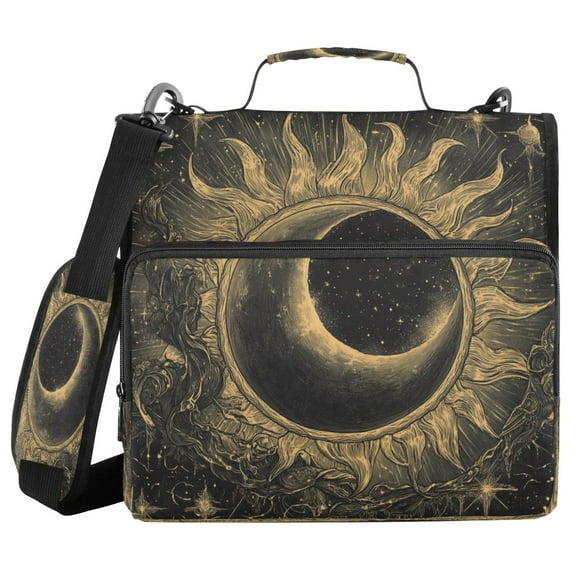 YAZAOO Zipper Binder trapper keeper Documents Organized Design Cosmic Sunburst Printed