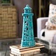 thumbnail image 2 of Lighthouse Figurine with Cutout and Seashell - Blue - Benzara, 2 of 2