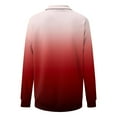 thumbnail image 5 of Pull Décontracté 1/4 Zip à Manches Longues Col Chandails en Molleton Dégradé Vêtements de Sport Veste de Course Violet L, 5 of 5