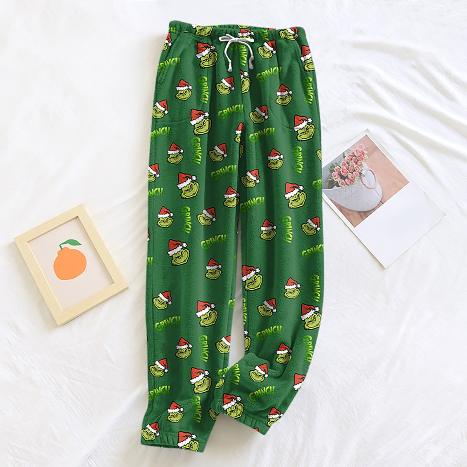 2024 Christmas Pajamas Halloween Pajamas Anime Pj Pants Women Cute fuzzy Cartoon Cat Flannel Christmas Kawaii Pajama Pants