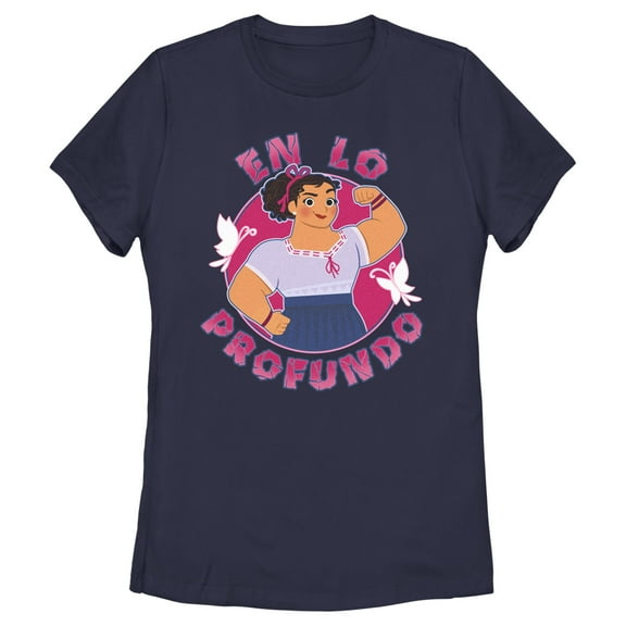 Women's Encanto Luisa En Lo Profundo Strong  Graphic Tee Navy Blue Medium