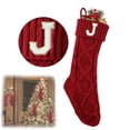 thumbnail image 2 of Red Christmas Stockings with Initials(Letters A-Z)for Christmas Decorations,Xmas Hanging Ornaments with Golden Snowflakes,Personalized Family Holiday Decor & Gift Storage - J, 2 of 8