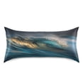 thumbnail image 3 of Iauyy 20x26in Silk-Smooth Satin Pillowcase, Gentle on Hair and Skin, Luxuriously Soft Pillowcase with Envelope Closure, Wrinkle Fade Photo Of Waves, 3 of 9
