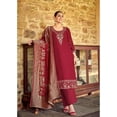 thumbnail image 2 of Indian Designer Cotton Casual Wear Palazzo Pant Suits Beautiful Pakistani Shalwar Kameez Dress ( Maroon, 3XL - 48 ), 2 of 4