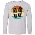 thumbnail image 3 of Inktastic Hiking Boots Retro Sunset Long Sleeve Youth T-Shirt, 3 of 5