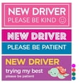 thumbnail image 2 of Rio Salto 3-Pack Large Reflective New Driver Car Magnet Please Be Patient Magnet Permit Student Driver Magnets Cool Prank Rookie Funny Magnetic Accessories Bumper Pink I'm New, Cute and Nice, 2 of 9