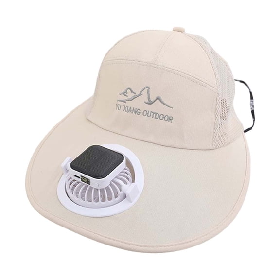 Shadoumai Solar Rechargeable Peaked Cap, Solar-Powered Baseball Cap with Built-in Fan, USB Rechargeable Outdoor Sun Visor Hat