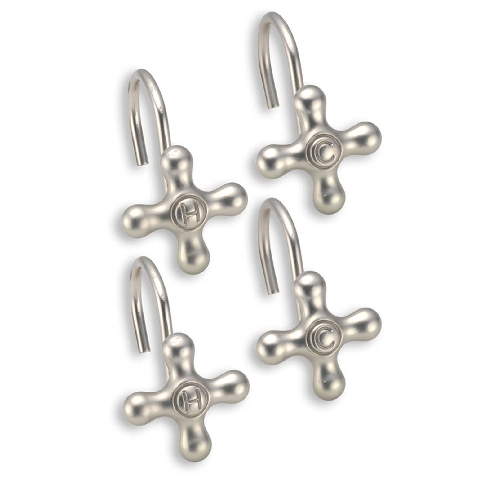 Sweet Home Collection Colonial Hot and Cold Faucet Shower Curtain Hooks