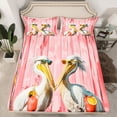 thumbnail image 2 of Feelyou Couple Pelicans Animal Queen Sheet Sets, Rustic Cabin Bed Set, 4 Pieces, 2 of 7