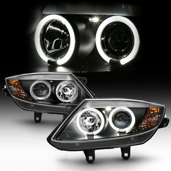 AKKON - For 2003-2008 BMW Z4 HID Models Dual LED DRL Projector Headlights w/ Signal Lights - Black Housing