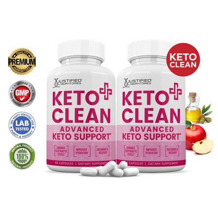 (2 Pack) Justified Laboratories Keto Clean ACV Pills 1275mg Stronger Than Gummies Advanced Keto Support 120 Capsules