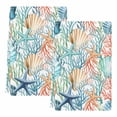 thumbnail image 2 of Coastal Kitchen Towels Set of 2, Nautical Summer Beach Coral Starfish Shell Absorbent Dish Towels for Kitchen, Microfiber Hand Towel, Quick Drying Tea Towel for Cleaning Decorative Dishcloths, 2 of 7