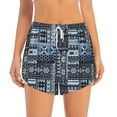 thumbnail image 2 of KLL Snowflake Vintage Pattern Pattern Shorts Women,Athletic Shorts High Waisted Running Shorts Pocket Sporty Short Gym Elastic Workout Shorts-XX-Large, 2 of 7