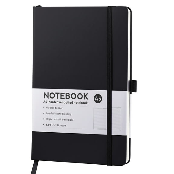 Hardcover Notebook 192 Pages Lined Leather Journal College Ruled Notebook 216x145mm for Writing Journaling Note Taking