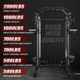 thumbnail image 6 of Mikolo Smith Machine with 230LBS Weight Plates & Weight Bench & Barbell, 2000LBS Power Cage Squat Rack with Smith Bar, Two LAT Pull-Down Systems, for Home Gym, 6 of 16