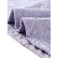 thumbnail image 6 of INSPIRE CHIC Women's Round Neck Long Sleeves Sheer Flower Embroidery Lace Blouse M Purple Gray, 6 of 7