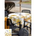thumbnail image 5 of Outdoor Tablecloths with Umbrella Hole & Zipper, Yellow Flowers 60x60 Inch Square Tablecloths, Elegant Spring Floral Butterflies Waterproof Table Cloth, Patio/Pool/Picnic Table Covers, 5 of 8