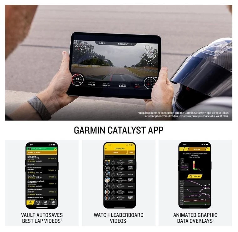 Garmin Catalyst 2 Racetrack Driving Performance Optimizer, On-Track Coaching, True Optimal Lap Technology, Detailed Performance Data, Leaderboards, Motorsports w/ Wearable4U PowerBank Bundle