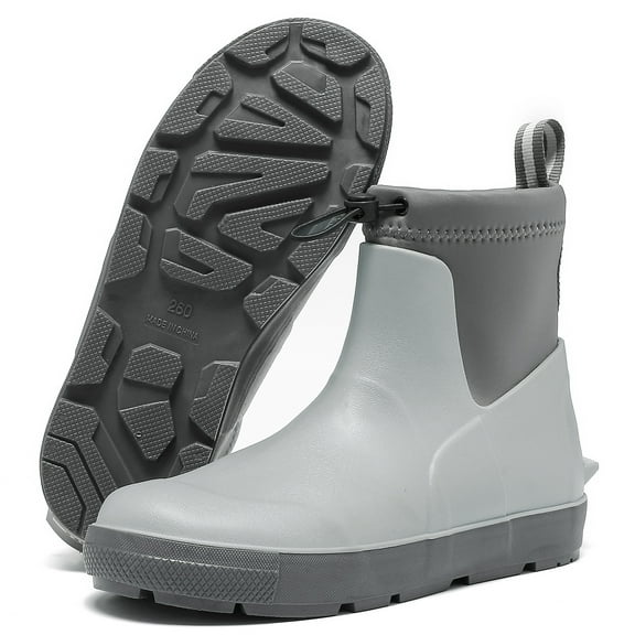 Deck Boots For Men's,Ankle Rubber Rain boots Waterproof Anti-Slip Waterproof Shoes,Rubber Outdoor Fishing Boating Boots Water Work Shoes for Men