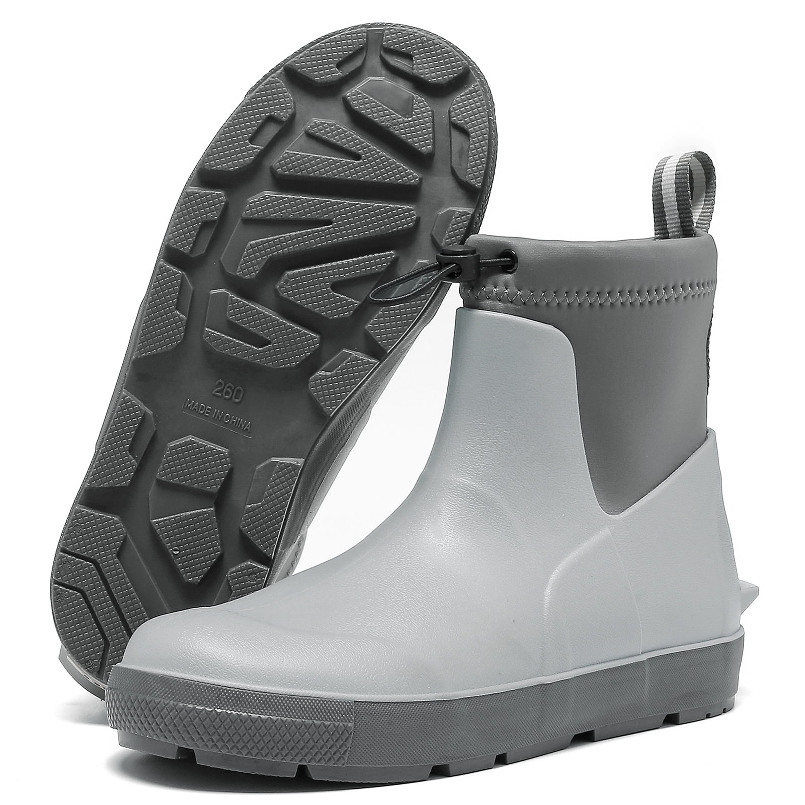 Lcamaw Deck Boots For Men's,Ankle Rubber Rain boots Waterproof Anti-Slip Waterproof Shoes,Rubber Outdoor Fishing Boating Boots Water Work Shoes for Men