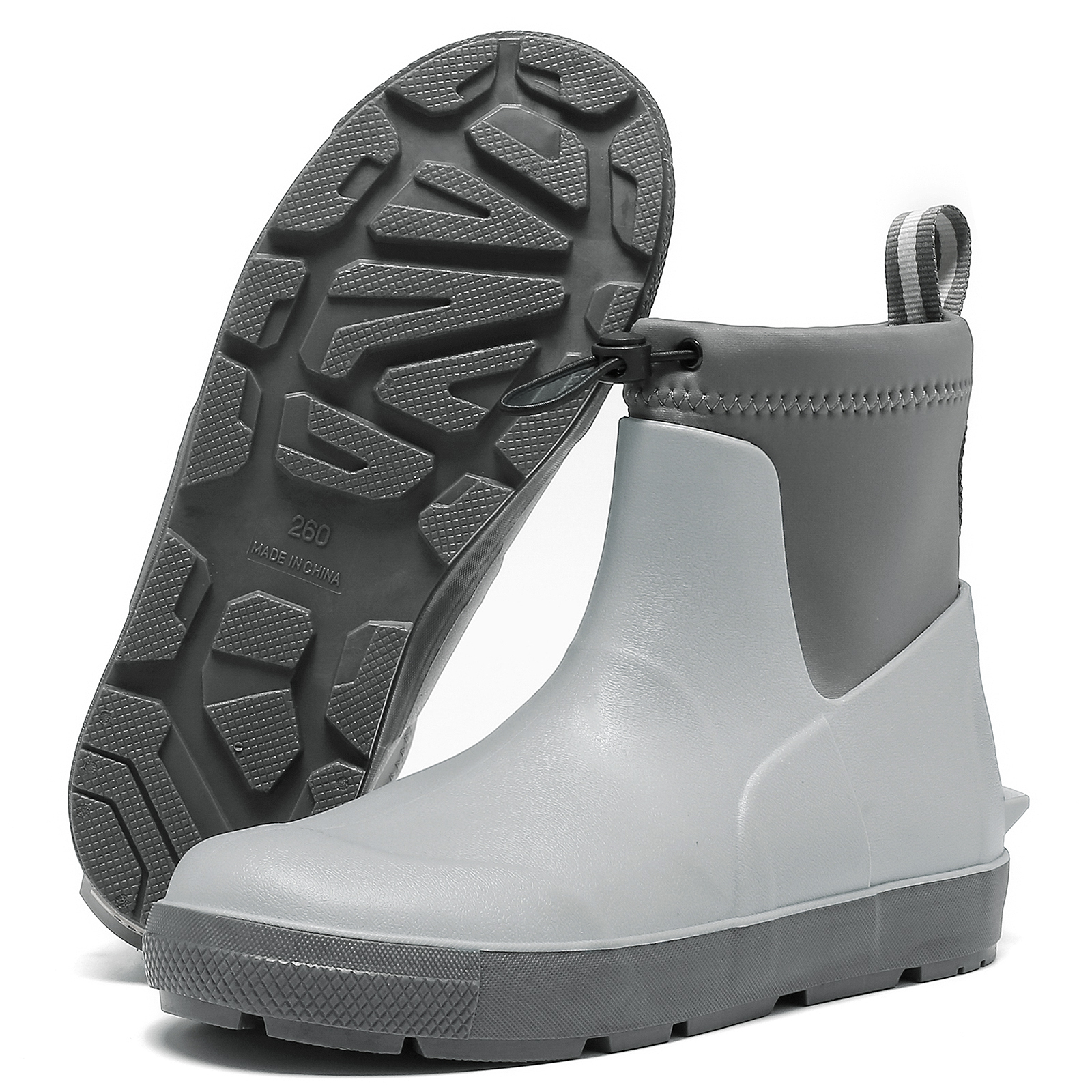 Lcamaw Deck Boots For Men's,Ankle Rubber Rain boots Waterproof Anti-Slip Waterproof Shoes,Rubber Outdoor Fishing Boating Boots Water Work Shoes for Men