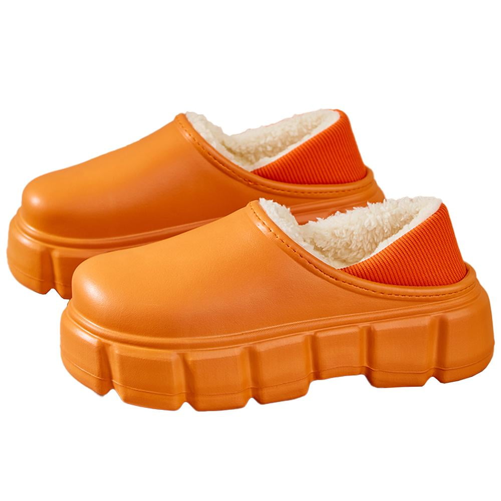 Cyiecw Fur Lined Platform Clogs for Women Winter Warm Cozy