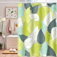 thumbnail image 3 of Green Leaves Shower Curtain Spring Fresh Leaf Nature Botanical Illustration Shower Curtains for Bathroom Set Waterproof Bath Decoration Accessories Home Decor, 72x72 Inch, 3 of 6