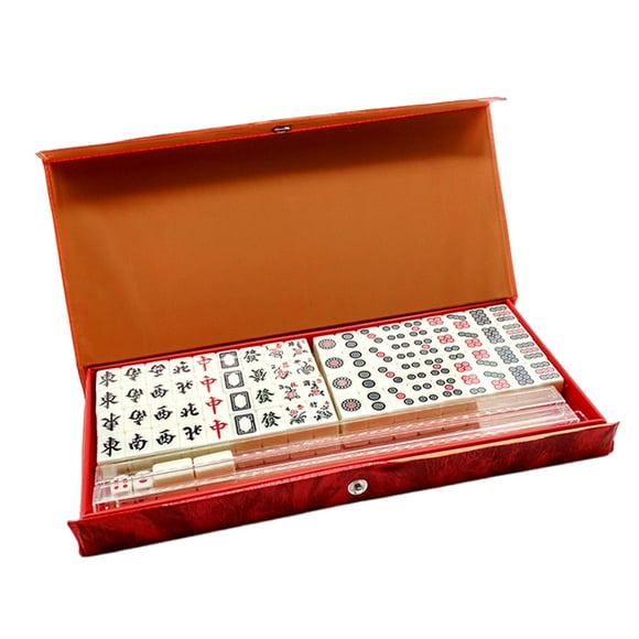 Compact Mahjong Set 1 Set Mini Mahjong Lightweight Portable Mini Mahjong Game Set Classic Chinese Mahjong for Travel Home Parties Mini Mahjong Set