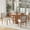 Beige+Brown, variant on Bellemave 5 Piece Round Dining Table Chairs Set for 4, Solid Wood Kitchen Dining Table Set and 4 Upholstered Chairs for Small Space, Beige and Brown