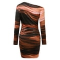 thumbnail image 5 of DHFJKG One Shoulder Bodycon Women Long Sleeve Mini Dress Asymmetric Slim Fit Tie Dye Casual Dresses Club Party Wear Stylish Dresses, 5 of 7