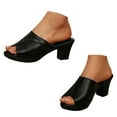 thumbnail image 3 of Mostsola Womens Sandals Platform Heels Peep Toe Slip on Dress Shoes Casual Summer Slides Mules, 3 of 8