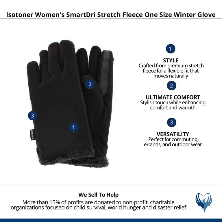 ISOTONER Women's Stretch Fleece Touchscreen Winter Gloves ISOTONER Women's Stretch Fleece Touchscreen Winter Gloves