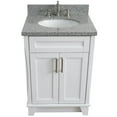 thumbnail image 4 of Bellaterra Home 400700-25-WH-GYO 25 in. Single Oval Sink Vanity with Granite Top, White & Gray, 4 of 11