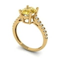 thumbnail image 2 of 2.21 ctw Solitaire with Zirconia Diamond Accents Anniversary Ring for Women | Oval Cut Natural Citrine | Hyperallergenic Solid 18K Yellow Gold, 2 of 5