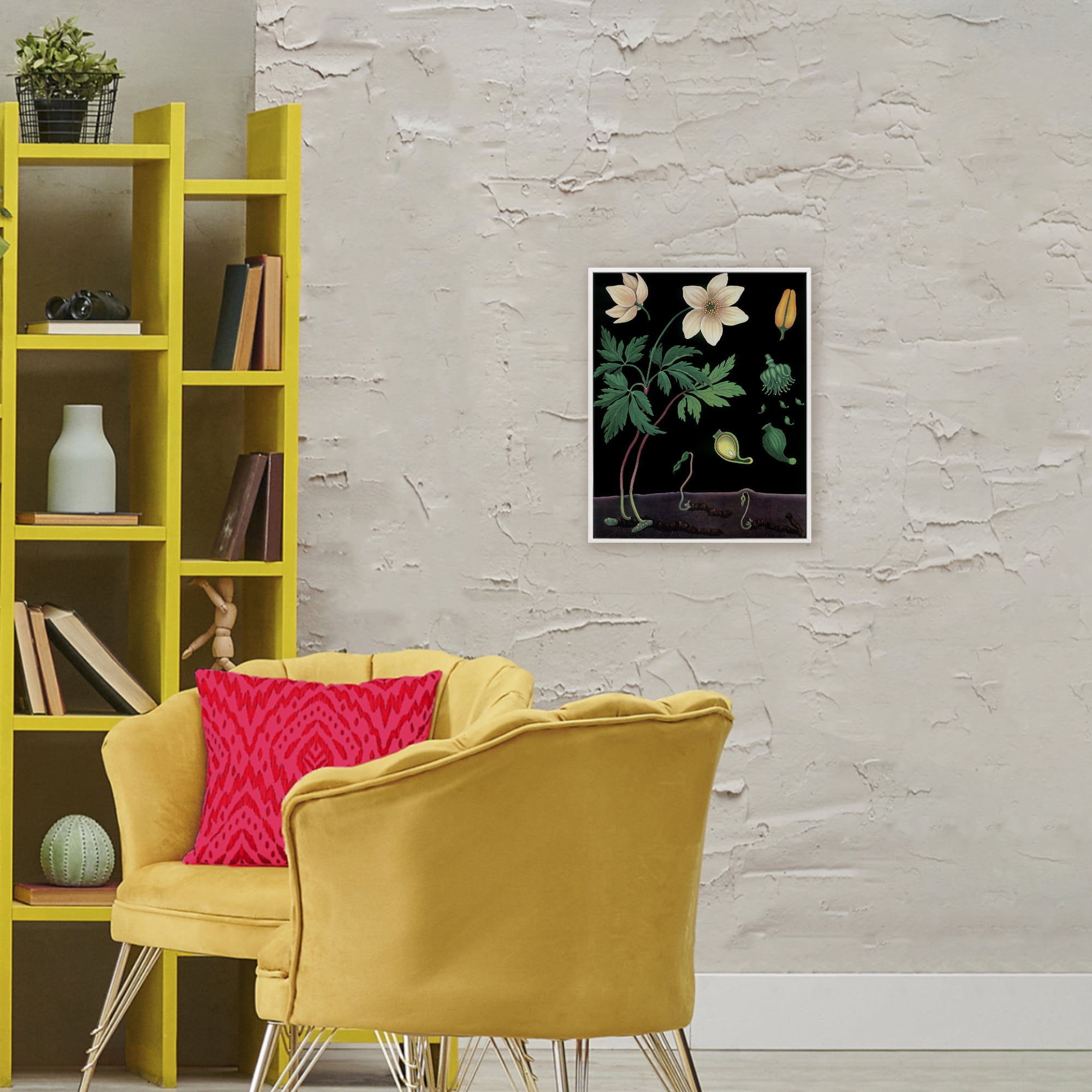 Stupell Industries Sprouting Wildflower Illustrations White Framed Giclee Art, design by Vintage Hustle