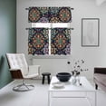 thumbnail image 4 of Vintage Flower Kitchen Curtains Sets for Windows 36 Inch Length, Boho Abstract Colorful Ethnic Floral Rod Pocket Window Treatments Tier Curtains and Valances Set for Bedroom/Bathroom, 4 of 8
