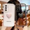 thumbnail image 2 of Compatible with Samsung Galaxy A54 5G Phone Case Women Cute 3D Love Heart Case Camera Lens Protection Soft Shockproof Clear Case for Galaxy A54 6.4 inch (Black), 2 of 6