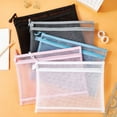 thumbnail image 3 of Nvzi bolsas de maquillaje A6, bolsa de cosméticos, carpeta de archivos, bolsa de malla, bolsas de papel, carpetas, bolsa de almacenamiento de documentos, 8,27 x 4,53 pulgadas, rosa, 3 of 4