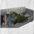 thumbnail image 6 of Woodland Soft Flannel Fleece Blanket, Mountain Landscape Road Cloudy Sky Pine Trees Forest Summer Rainy Day Scene, Cozy Plush for Indoor and Outdoor Use, 50" x 60", Green Grey Brown, by Ambesonne, 6 of 6