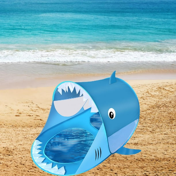 Tienda De Campaña De Playa Shark Kids Para 2-3 Personas, Con Dosel, Ideal Para Picnic, Senderismo Y Patio Trasero, Color Azul