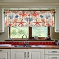thumbnail image 3 of Yayeee Kitchen Curtains Tier Set of 2 Light Filtering 57"x24" Over Sink Window Panels, Blue Starfish, 3 of 7