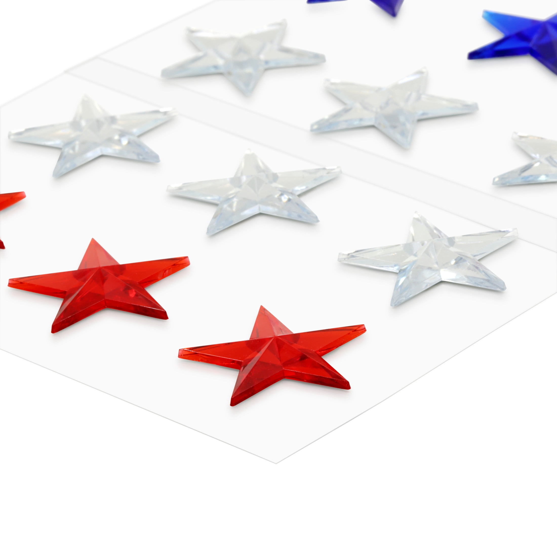 Hello Hobby Accessories Adhesive Stars Red White and Blue, 12 piece