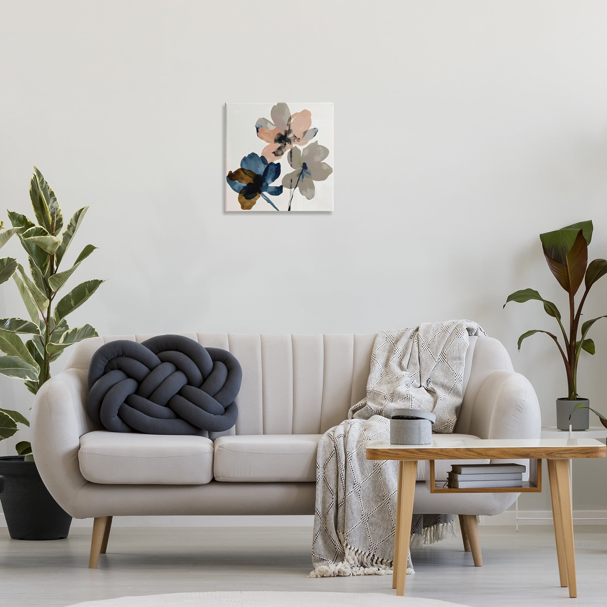 Stupell Industries Earthen Flower Petals Plants & Flowers Painting Wrapped Canvas Art Print Wall Art, 17 x 17