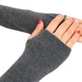 thumbnail image 4 of AWZXDE Long Arm Knitted Fingerless Winter Warmer Mitten Gloves for Enhanced Comfort and Versatility Deep Gray,One Size, 4 of 5