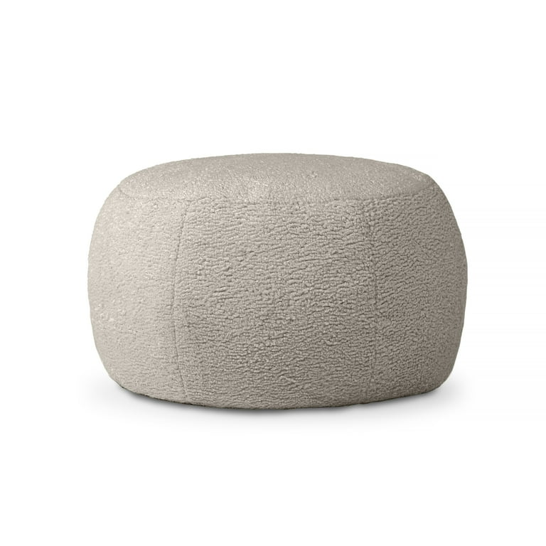 Jaxx Ellis Ottoman Shearling Faux-Lamb Plush Pouf for Modern