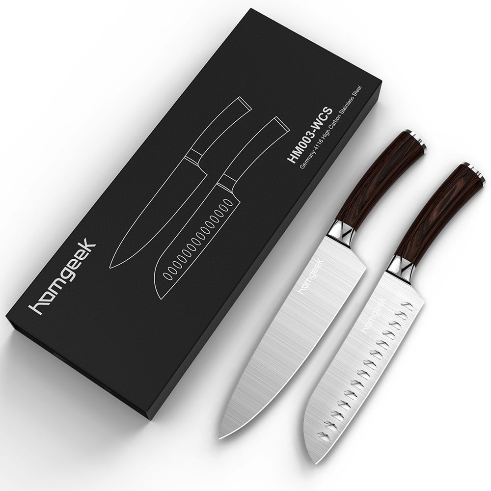 santoku knife set with block