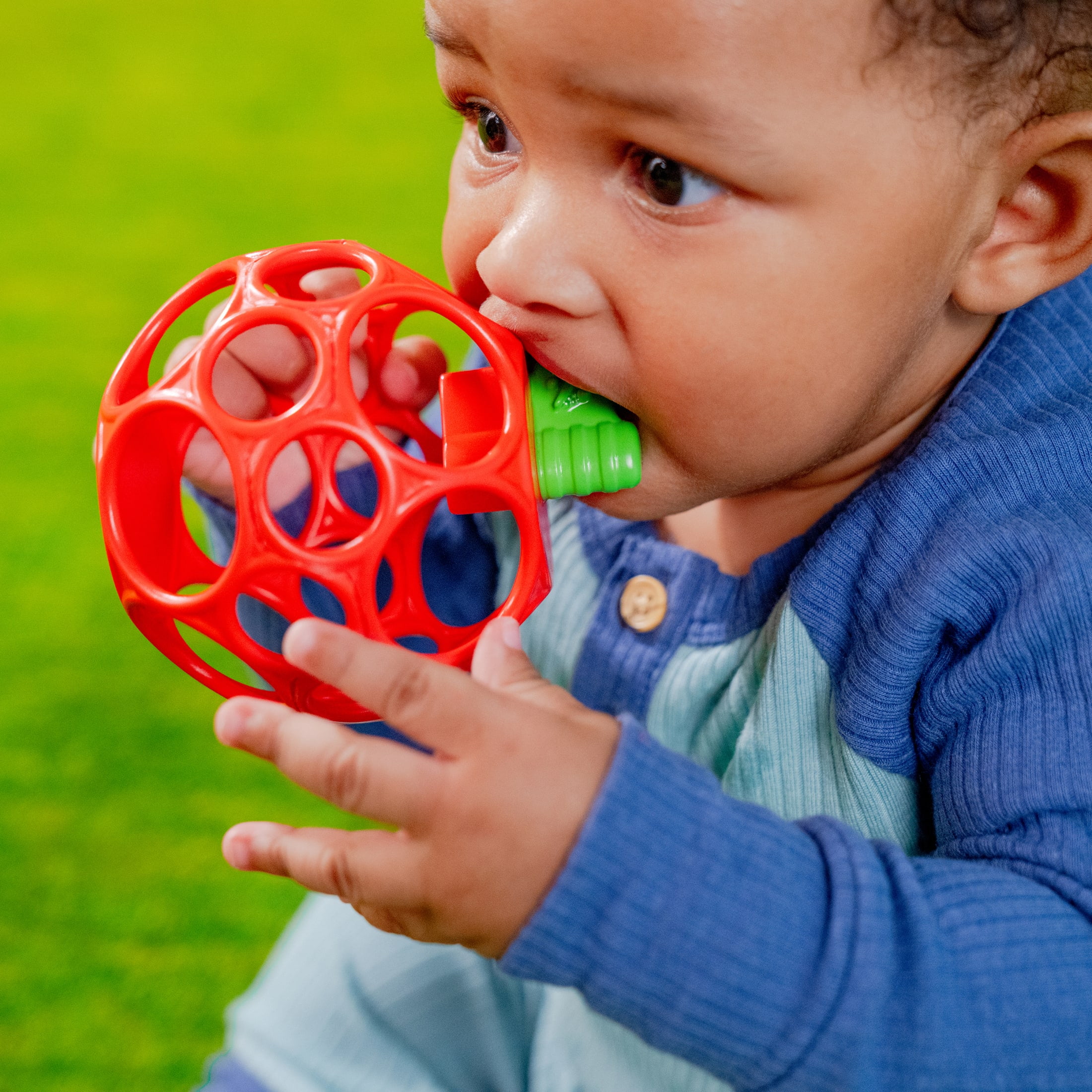 Bright Starts Oball Hold My Own Apple Teether Toy, Unisex, Newborn