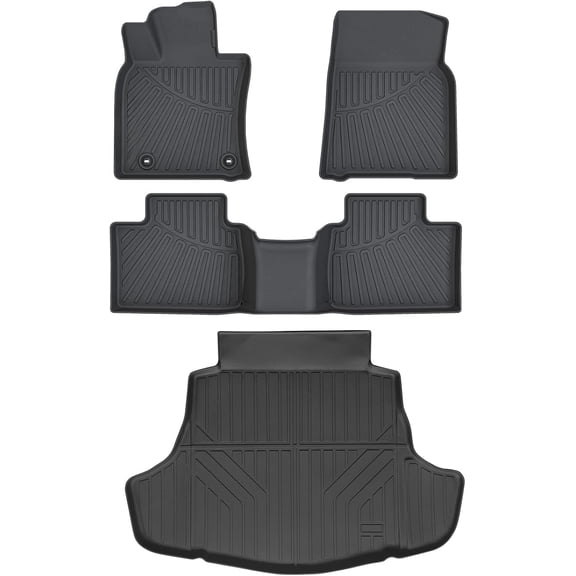 Toyota Camry Floor Mats & Cargo Liner 2025–2026 (Incl. Hybrid), All-Weather TPE Rubber Full Set, Trunk & Floor Liners, Odorless & Anti-Slip, Black